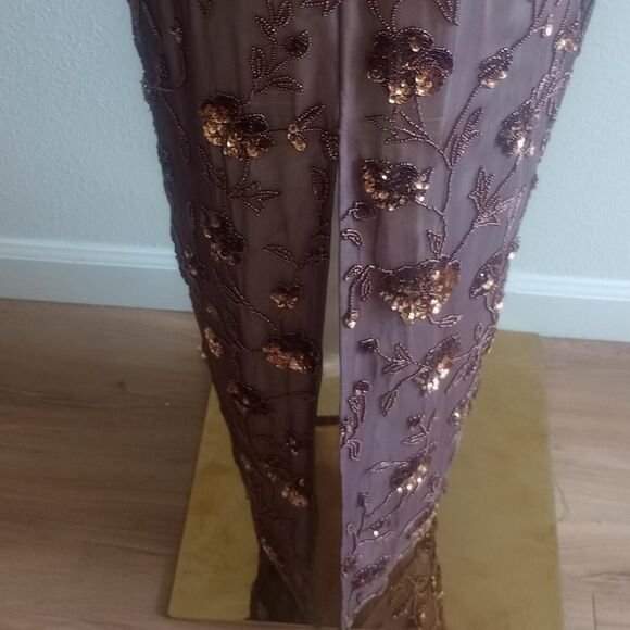 Y2K Silk Beaded Sequin Fairygoth Prom Dress - Picture 4 of 5